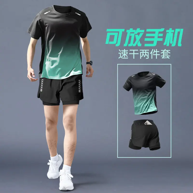Gear In Cycling - 남성용 프로 러닝 세트 - 속건성