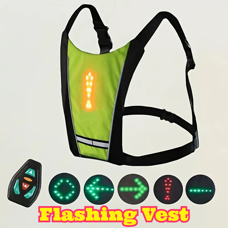 Cycling Visibility Gear - LED 리모컨 안전 조끼 방향지시등 고가시성