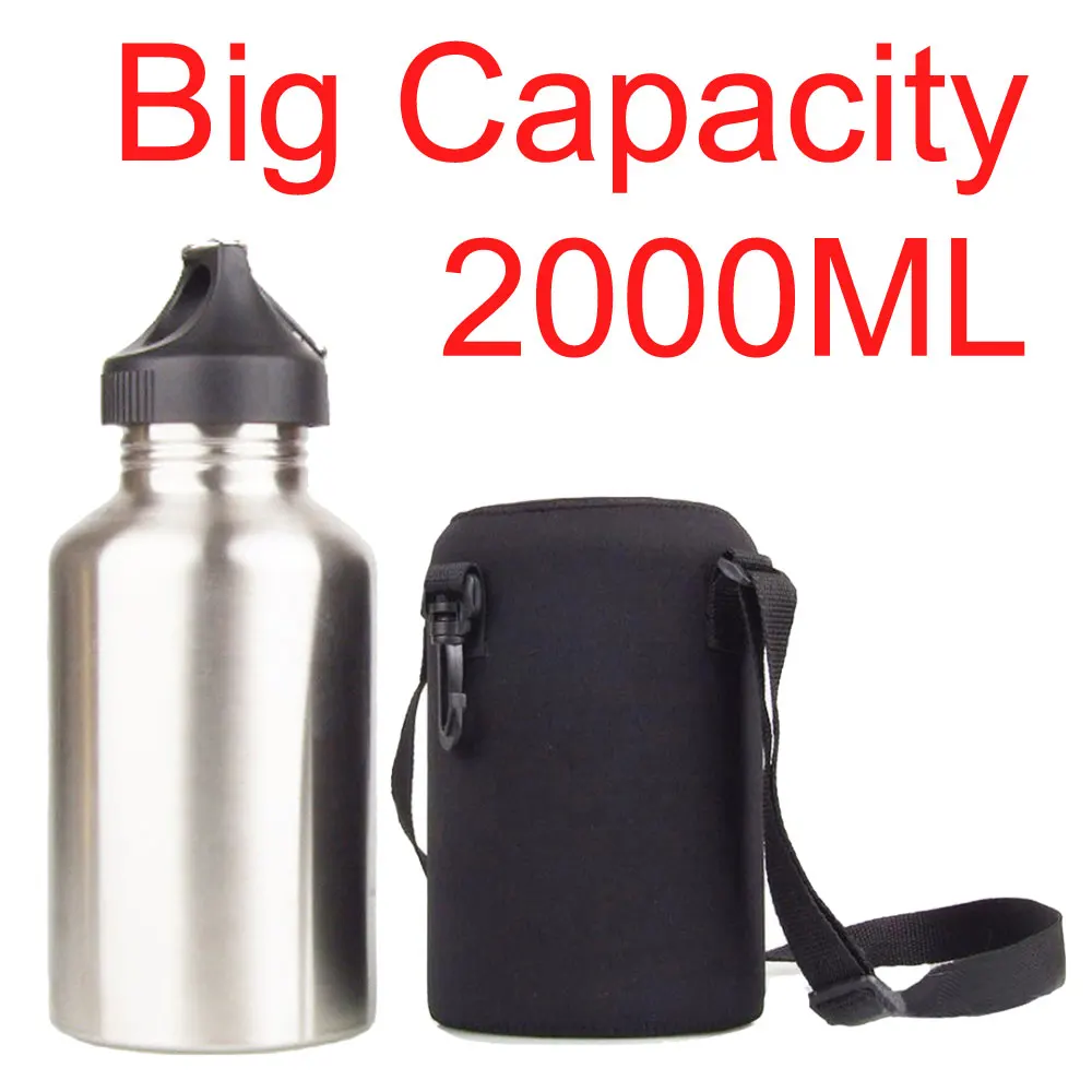 Cycling Gear Organizer Bag - 캠핑 하이킹을위한 2000ML 스포츠 물병 세트