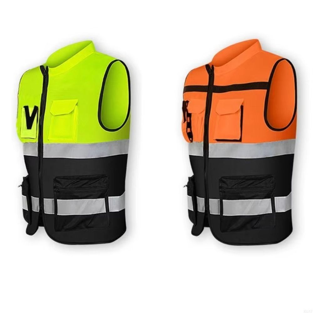 Cycling Visibility Gear - 포켓이 있는 높은 가시성 반사 조끼