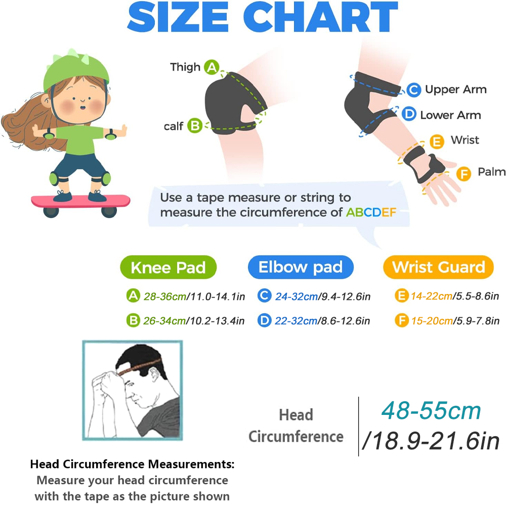 7Pcs 어린이 자전거 헬멧, 유아 헬멧 무릎 및 팔꿈 - Cycling Gear For Kids 리뷰 및 가격