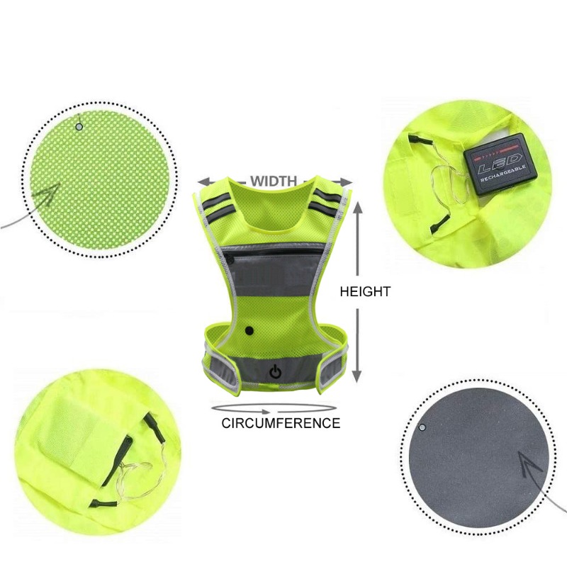 LED 라이트업 스포츠웨어 메쉬 원단 야외 스포츠 러닝 - Cycling Visibility Gear 리뷰 및 가격