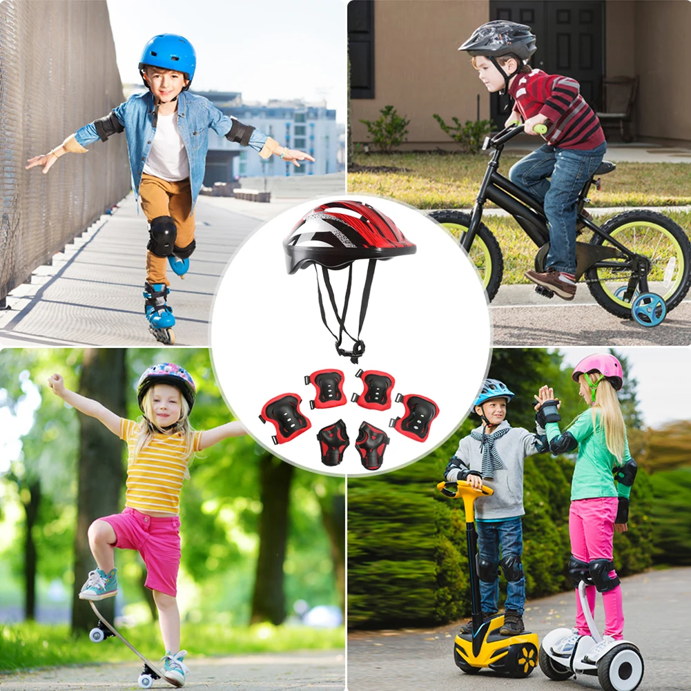 7Pcs 자전거 스포츠 보호 장비 세트 조정 가능한 어 - Cycling Gear For Kids 리뷰 및 가격
